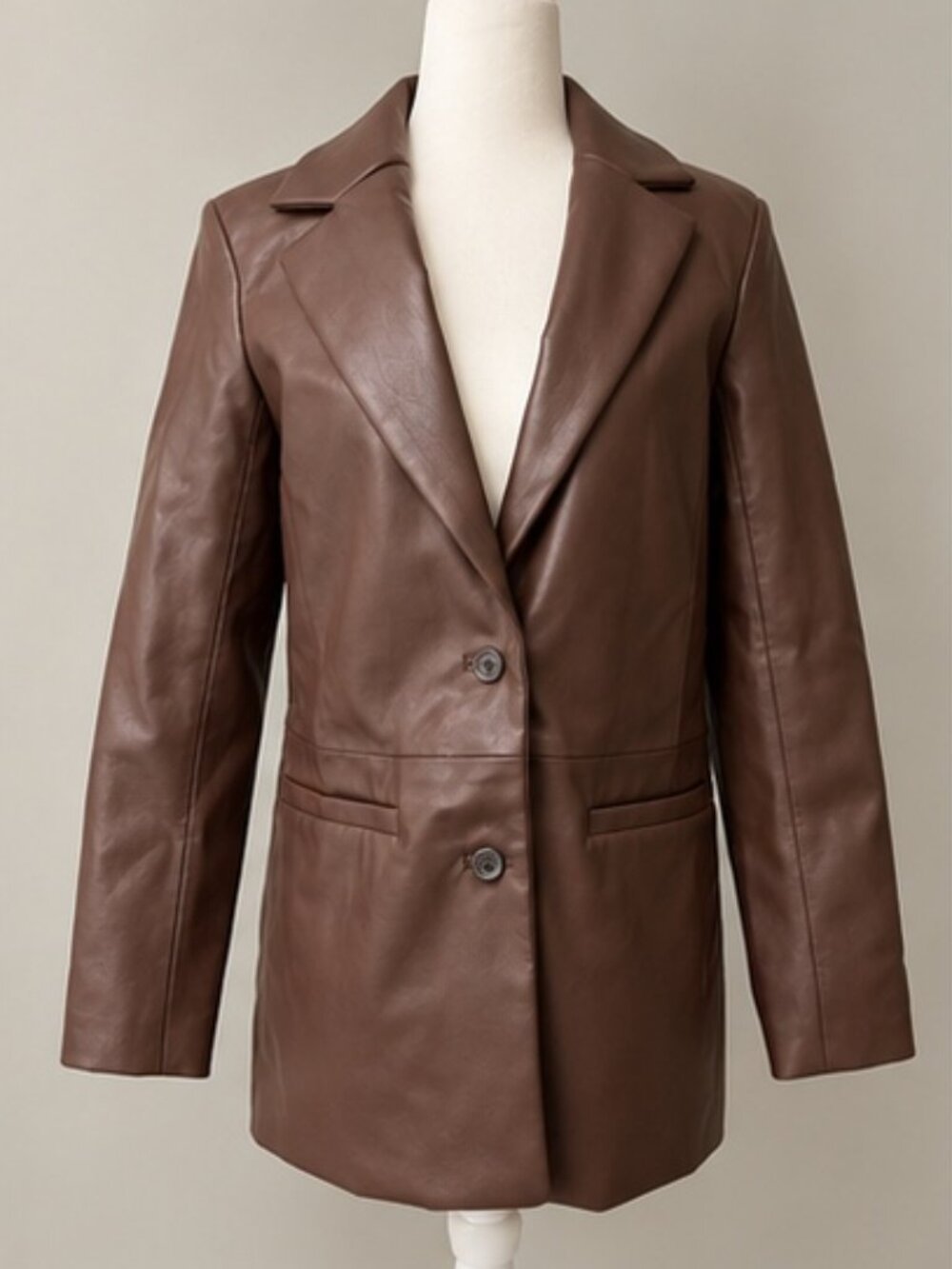Abercrombie & Fitch Brown Vegan Leather Blazer XS
